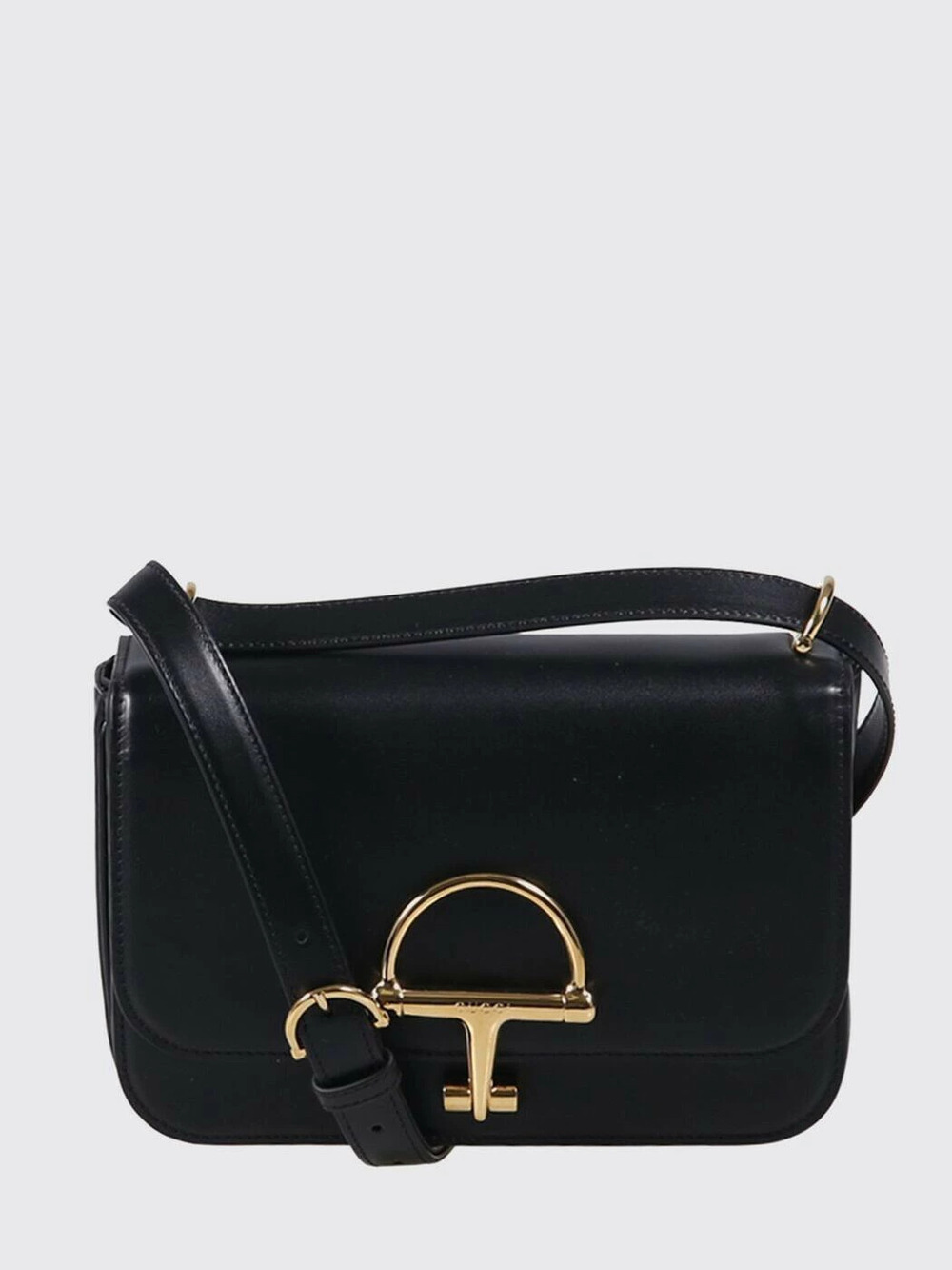 Gucci Vintage Interlocking G Crossbody Leather Shoulder Bag Black